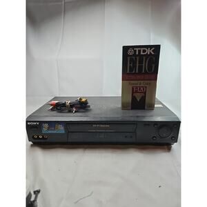 Sony SLV-N77 VCR Tested Works VHS Hi-Fi Stereo + RCA Cables - NO Remote